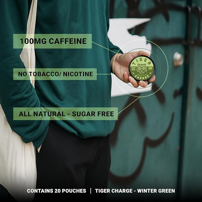 Tiger Charge - 100mg Caffeine Pouch - Winter Green