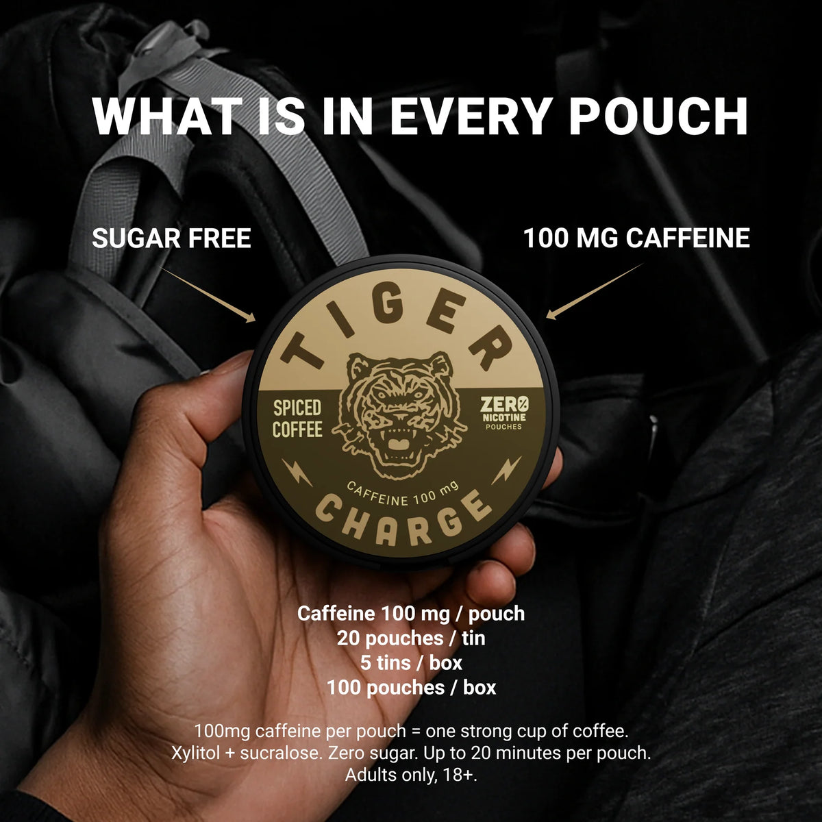 Tiger Charge - 100mg Caffeine Pouch - Spiced Coffee